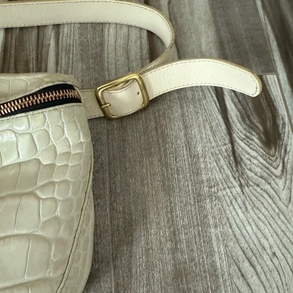 Clare V Cream Crocodile-Embossed Crossbody Bag - Picture 5 of 11